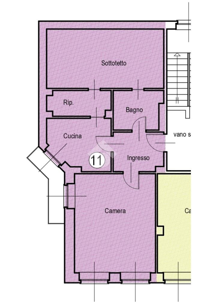 Two-room apartment Via Torino, San Francesco al Campo - floor plans 1