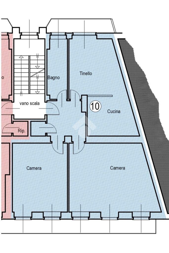 Three-room apartment Via Torino, San Francesco al Campo - floor plans 1