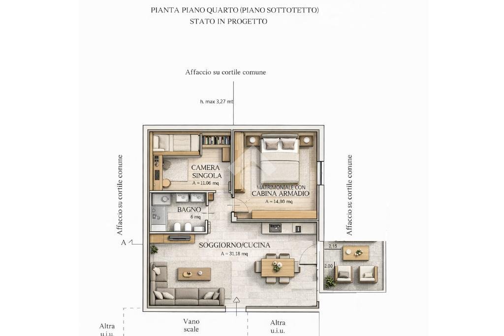 Trilocale Piazza rodari, Gassino Torinese - planimetria 1