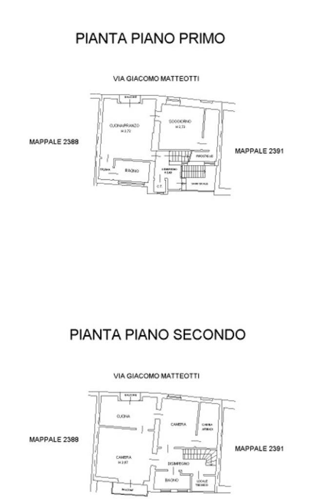 Trilocale Via Giacomo Matteotti, Galliate - planimetria 1