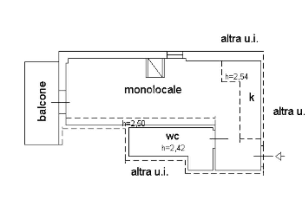 Monolocale Viale Ugo Bassi, Rimini - planimetria 1