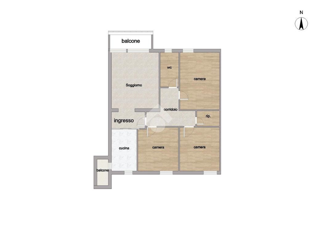 Quadrilocale Via Luigi Chiarelli, Milano (zona Gallaratese) - planimetria 1