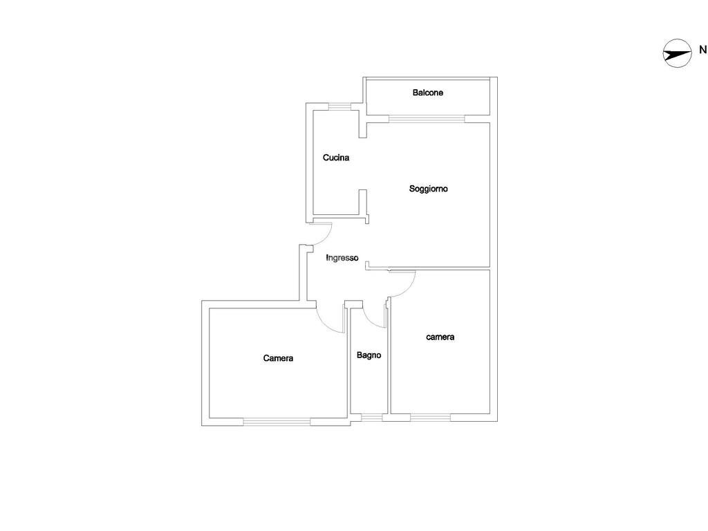 Three-room apartment Via degli astri, Milano (neighborhood Inganni) - floor plans 1