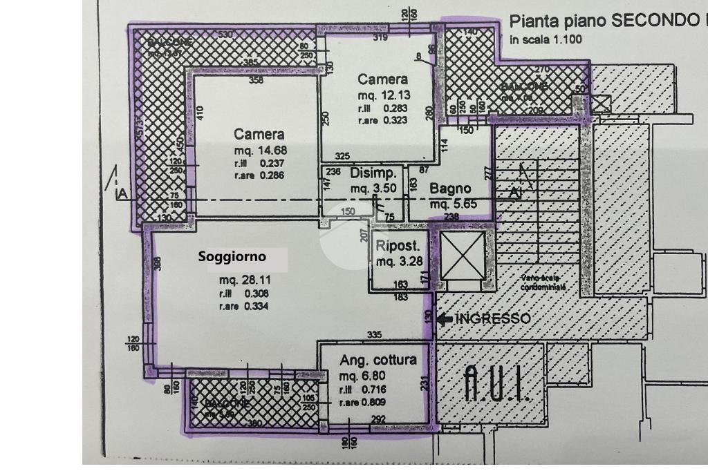 Trilocale Viale Adige, Rimini - planimetria 1