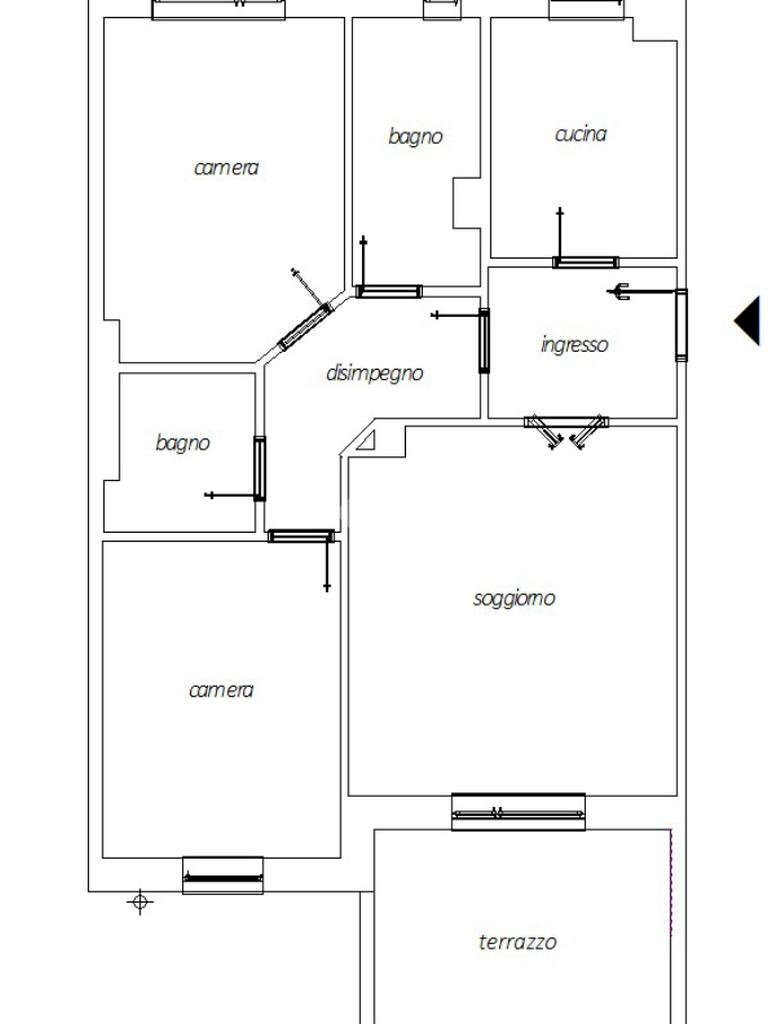 Trilocale Seconda strada, Pioltello - planimetria 1