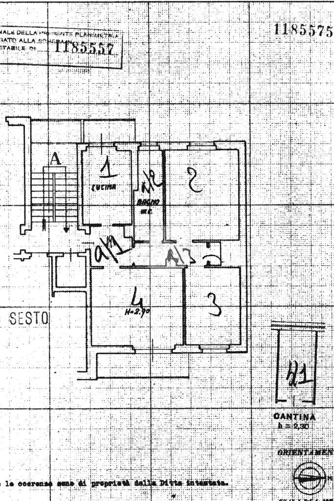 Three-room apartment Via Genziane, Cusano Milanino - floor plans 1