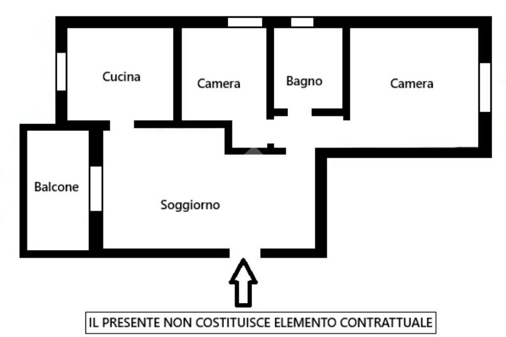 Three-room apartment Via santa maria in pratello, Paullo - floor plans 1