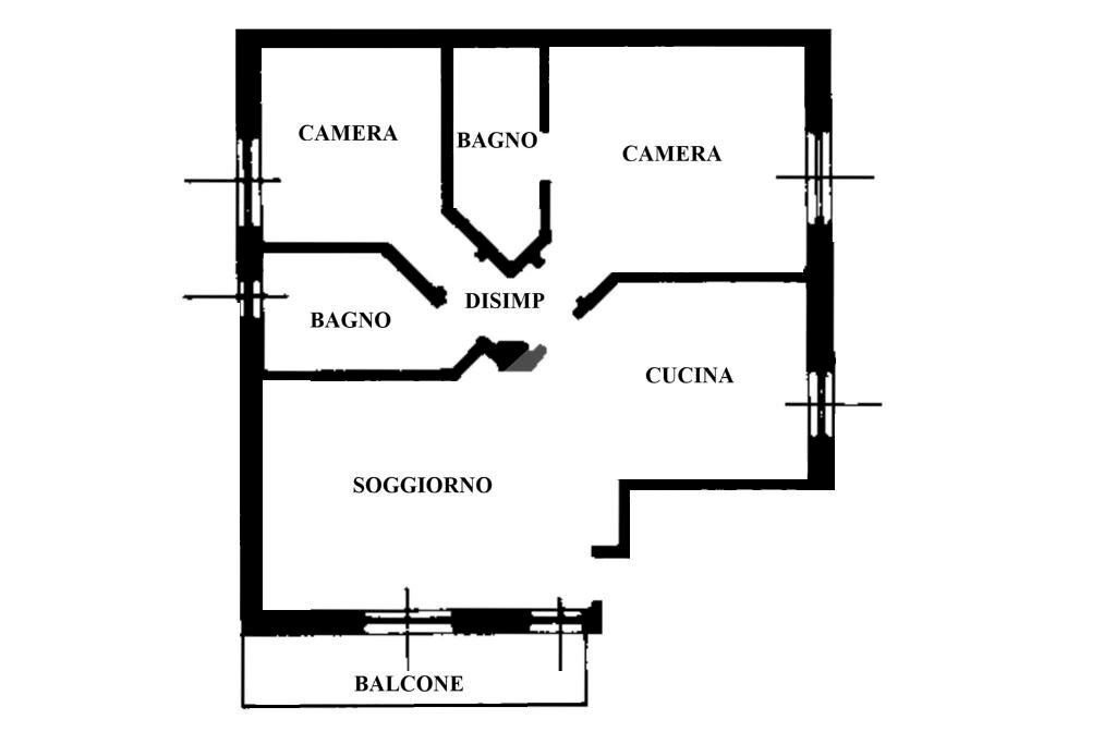 Three-room apartment Via Risorgimento, Senago - floor plans 1