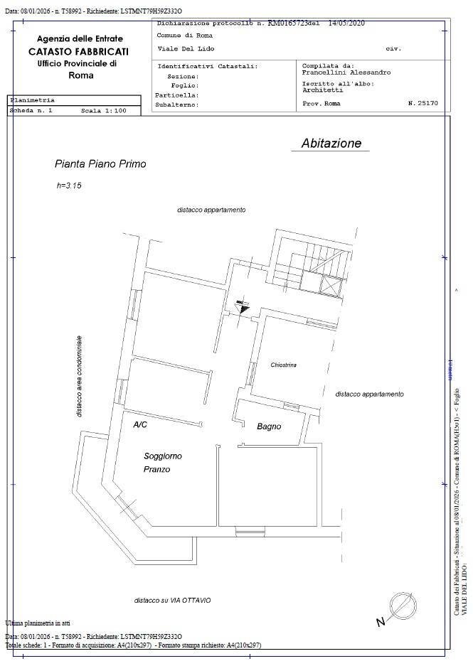 Foto 29 - Trilocale via dei misenati, Roma - planimetria 1