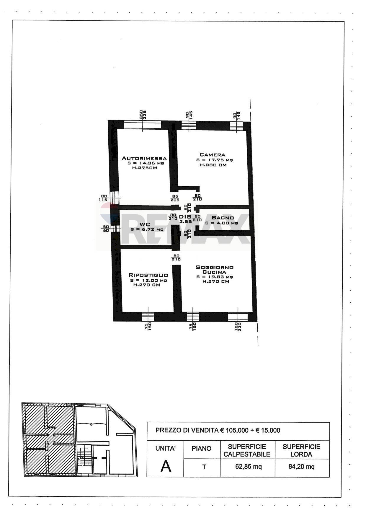 Pianta 2D - Four-room apartment Ghiarone, Gualtieri - floor plans 1
