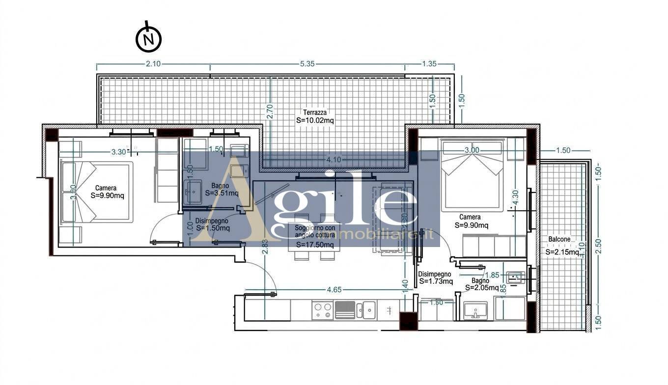 Foto 19 - Four-room apartment via dei ludi, Alba Adriatica - floor plans 1