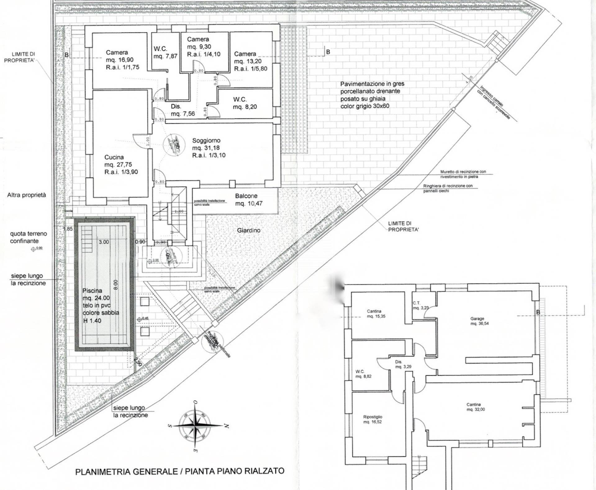 Foto 34 - Villa via Caporali, Desenzano del Garda - floor plans 1
