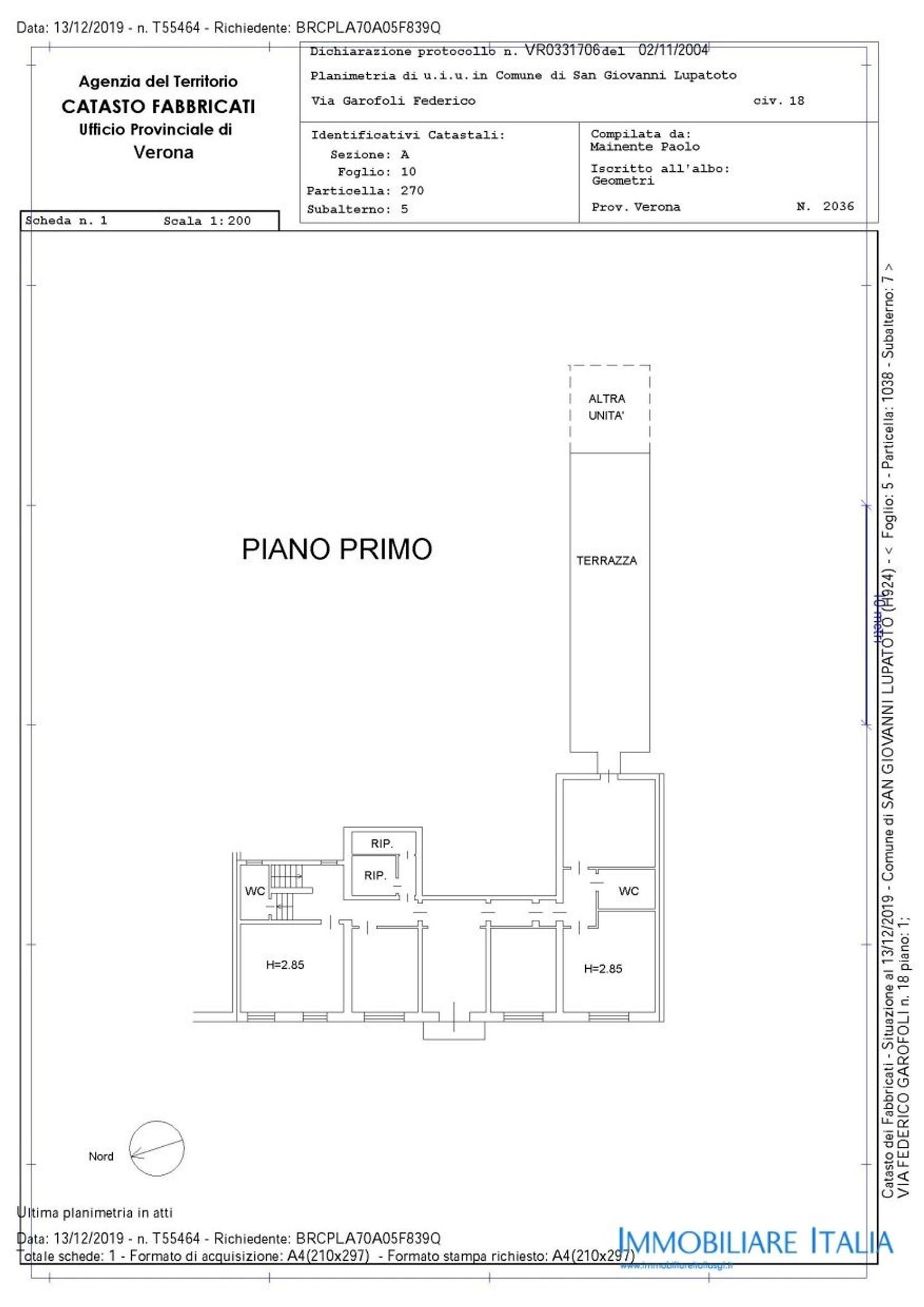 planimetria - Casa indipendente Dott. F. Garofoli
 
18, San Giovanni Lupatoto - planimetria 1