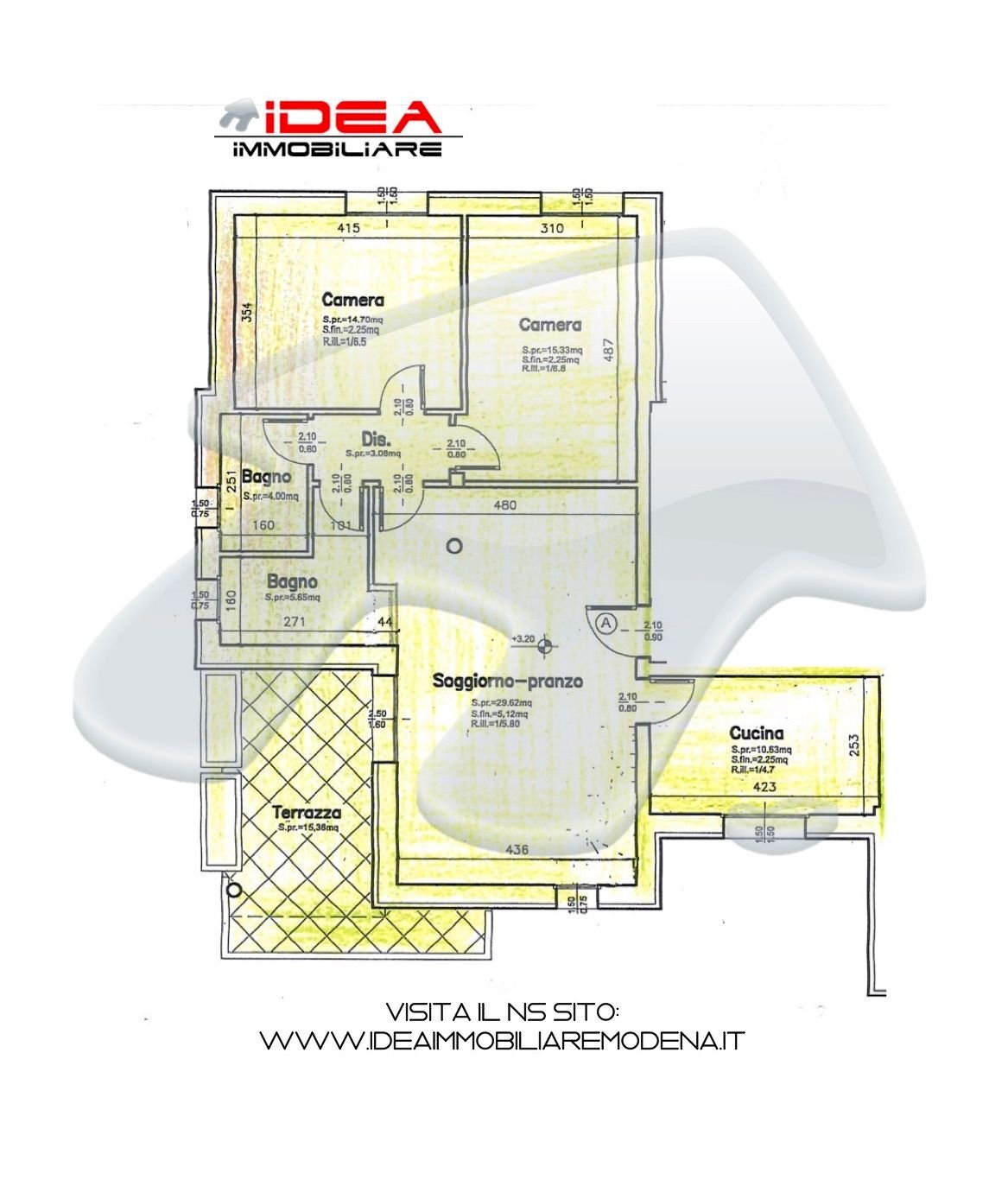 Quadrilocale strada Albareto, Modena - planimetria 1