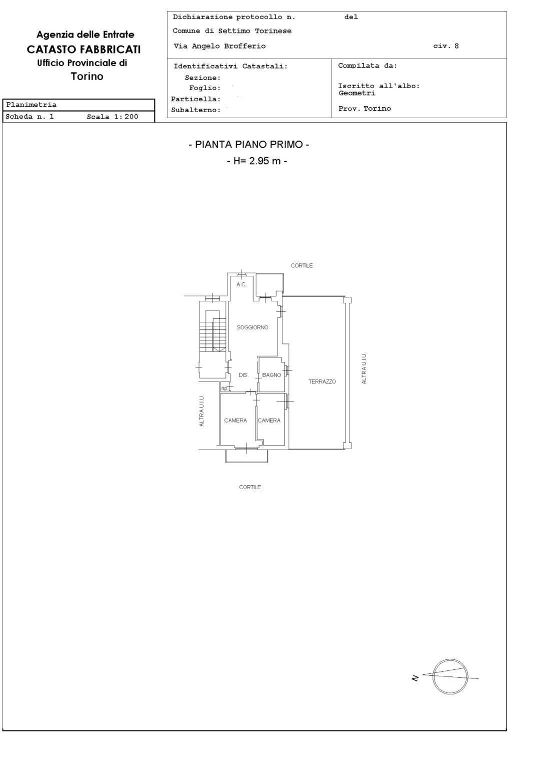 Three-room apartment via Angelo Brofferio, 8, Settimo Torinese - floor plans 1