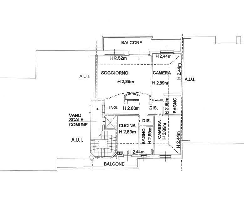 Trilocale via Ciro Menotti, 33, Varese - planimetria 1