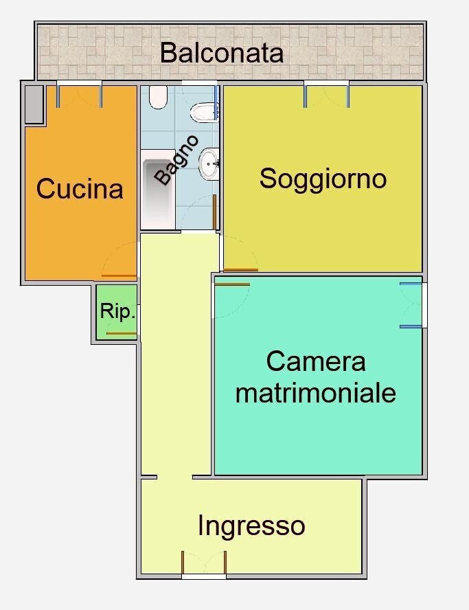 planimetria appartamento Via Molfino Sestri Ponent - Appartamento via Molfino  10, Genova (zona Sestri Ponente) - planimetria 1