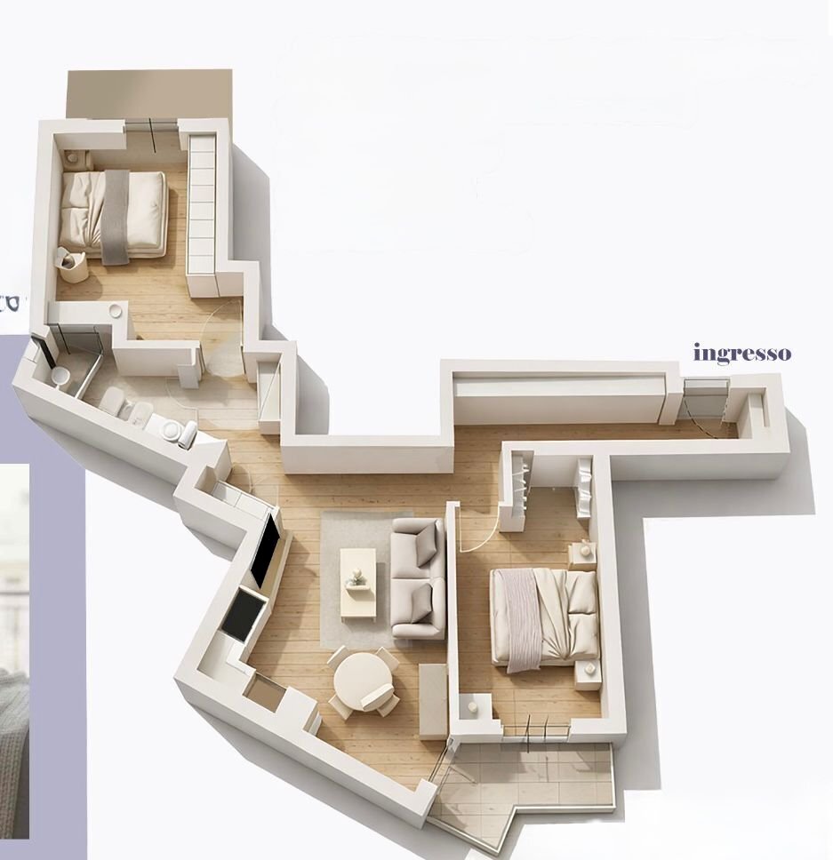 Plan app 1.jpeg - Three-room apartment Via Baracchini, Firenze (neighborhood Santa Maria Novella) - floor plans 1