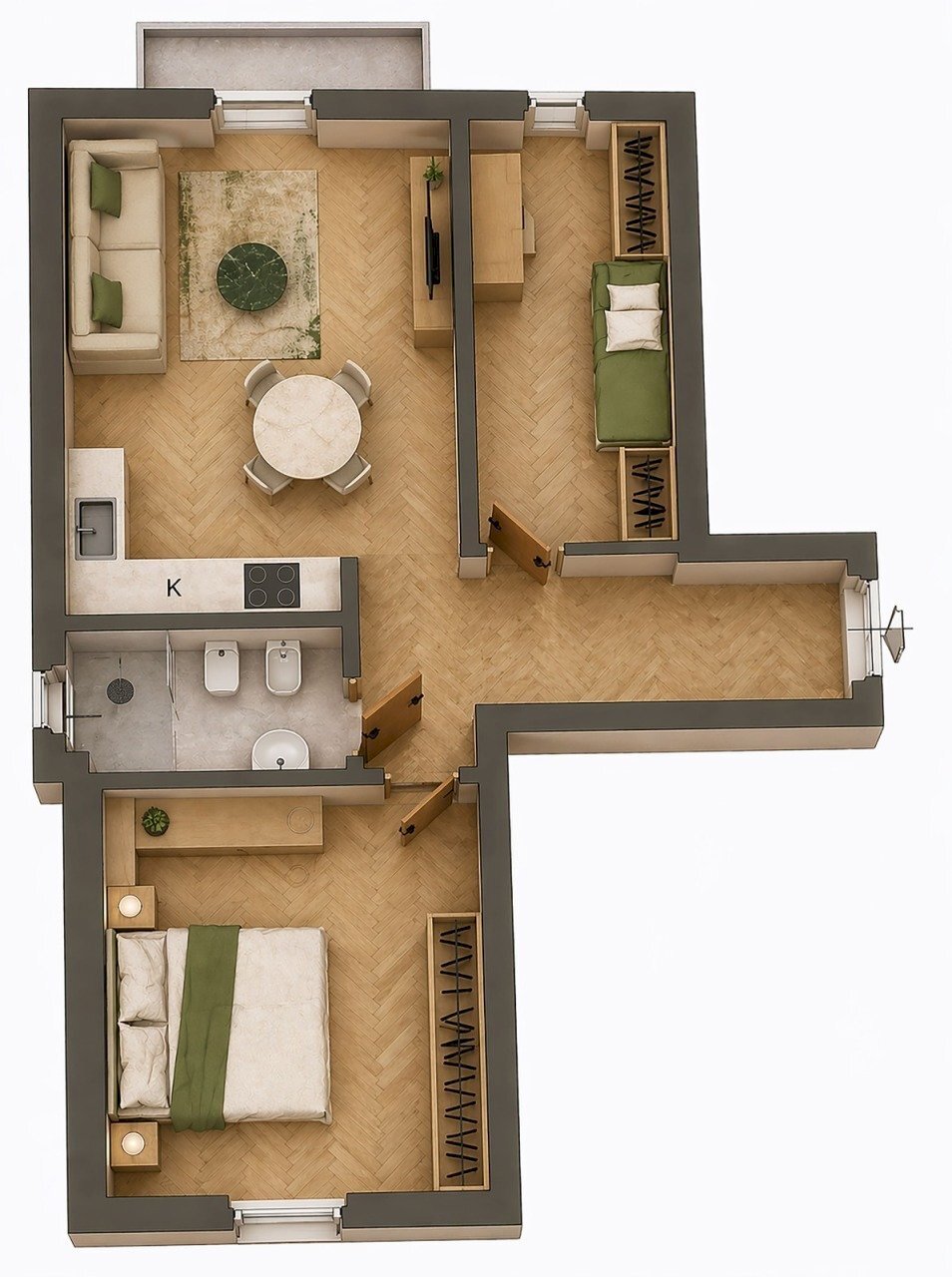 Planimetria APP B - Two-room apartment Via Ponte alle Mosse, Firenze (neighborhood Santa Maria Novella) - floor plans 1