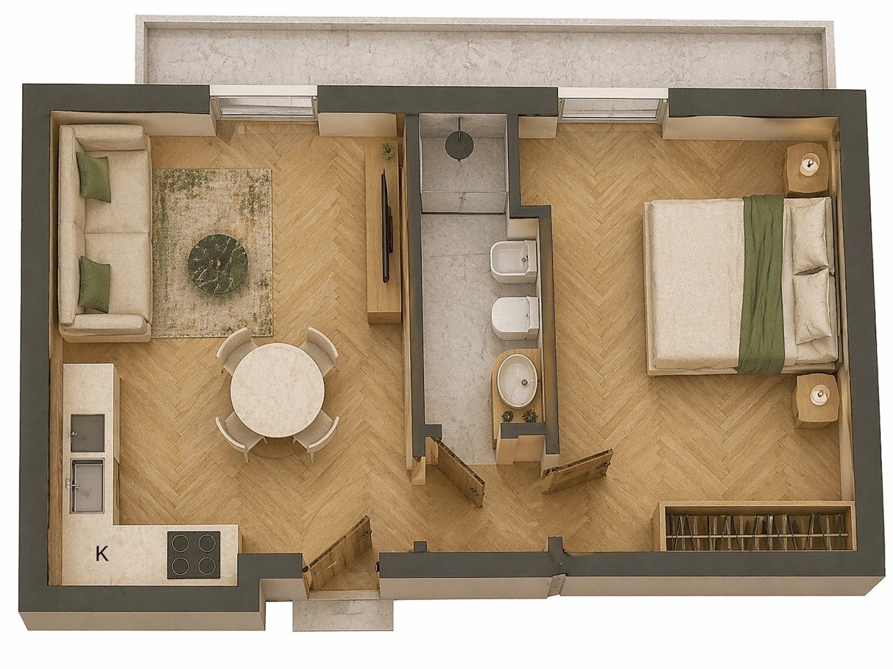 Planimetria - Two-room apartment Via Ponte alle Mosse, Firenze (neighborhood Santa Maria Novella) - floor plans 1
