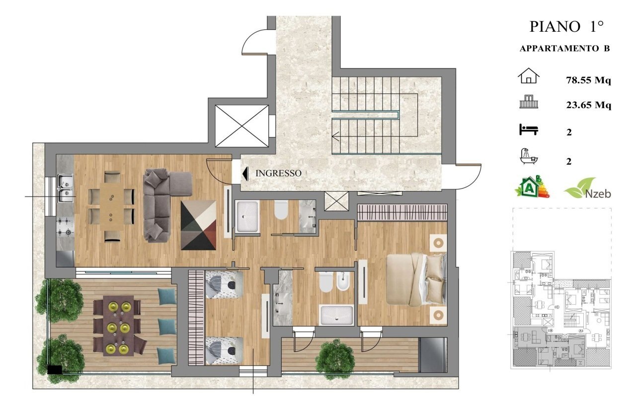 B-P1.jpg - Trilocale Alghero - planimetria 1