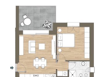 Planimetria bilocale - Two-room apartment Via San Giacomo 9, Como - photo 2