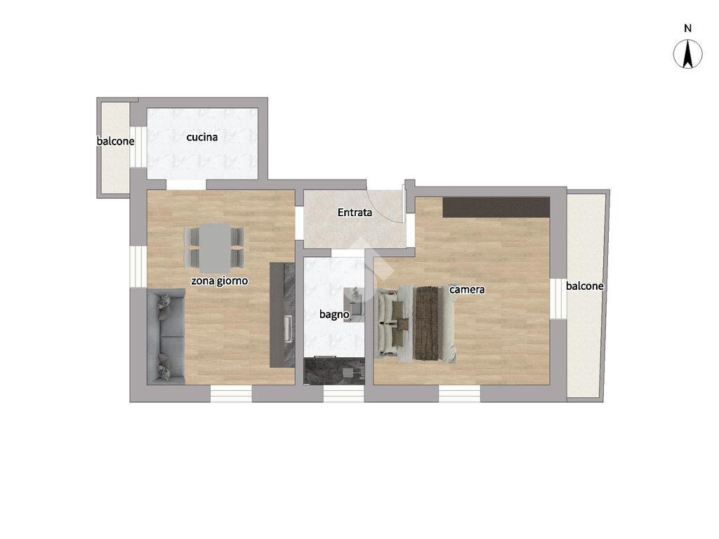 Bilocale Via bistolfi, La Loggia - planimetria 1