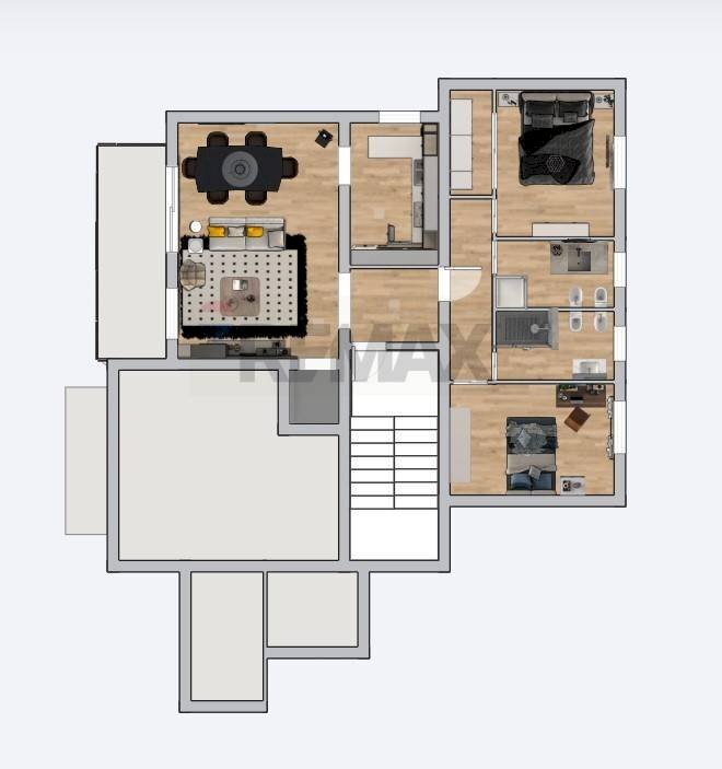 Pianta 2D - Three-room apartment Via G. Marconi
 
7, Lallio - floor plans 1