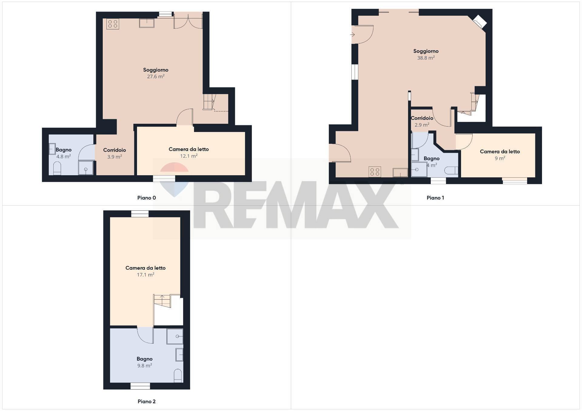 Pianta 2D - Semi-detached house Via dello Scopiglieto, Formello - floor plans 1