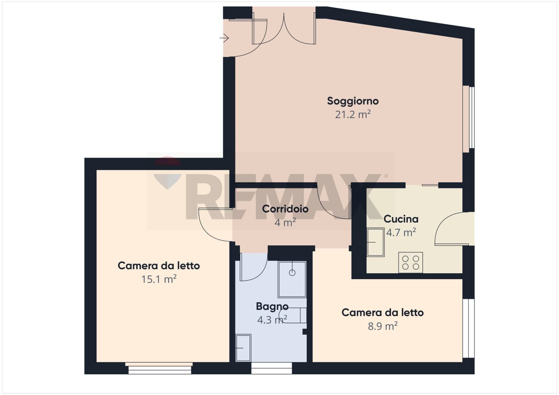 Pianta 2D - Trilocale Formello - planimetria 1