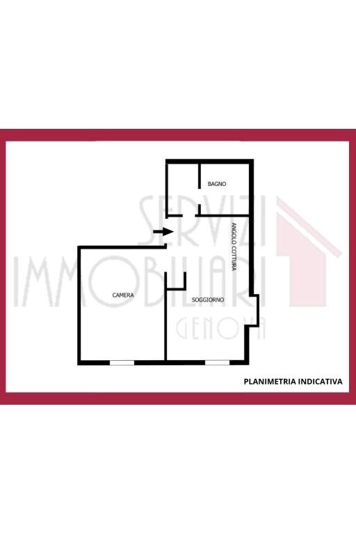 Bilocale vico delle Mele, Genova (zona Centro Storico) - planimetria 1