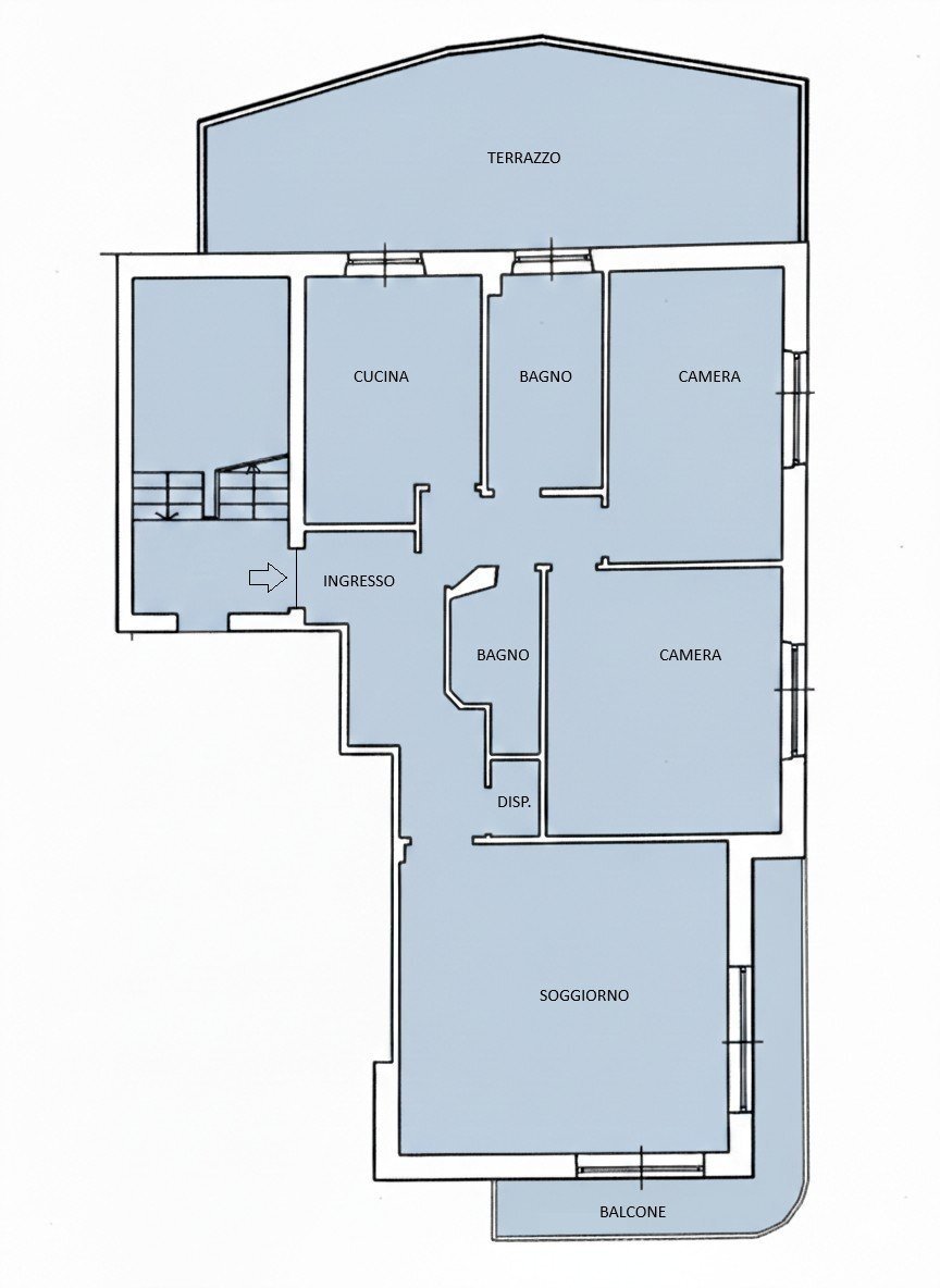 Quadrilocale via Giovanni Battista Niccolini, 77, frazione Quinto Al Mare, Genova - planimetria 1