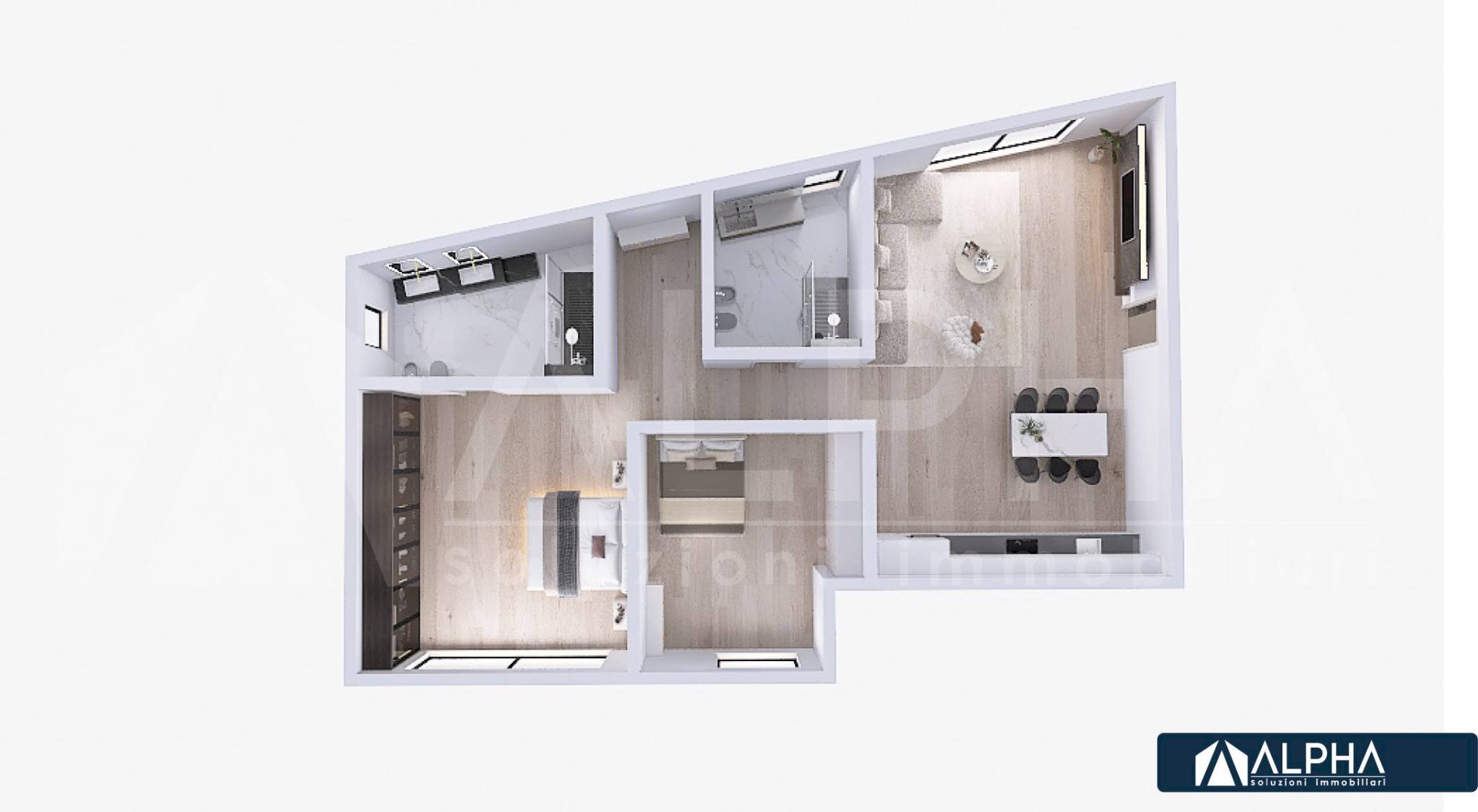 Three-room apartment via Sassofeltrio, Rimini - floor plans 1