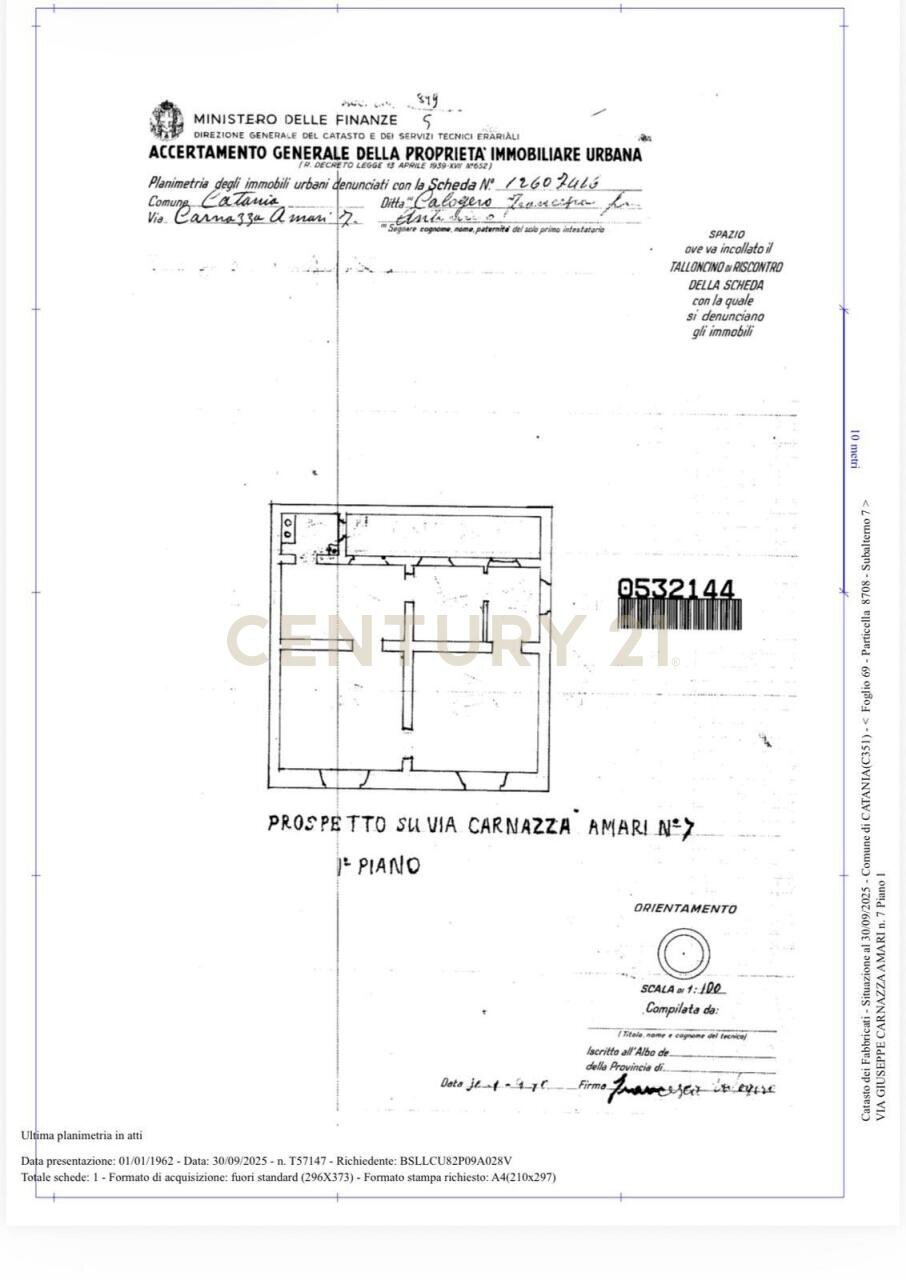 pln jpeg.jpeg - Quadrilocale Via Carnazza Amari 7, Catania - planimetria 1