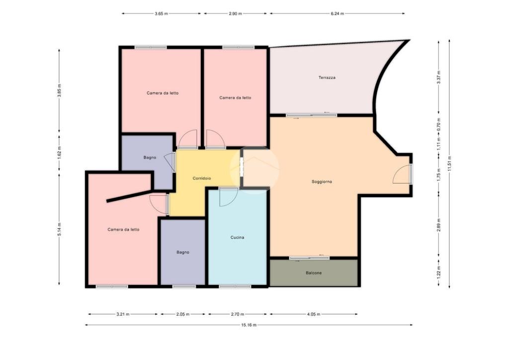 Four-room apartment via trieste, Peschiera Borromeo - floor plans 1