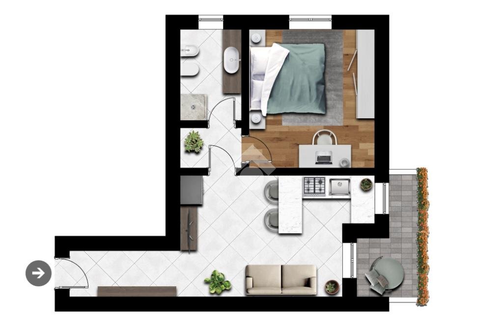 Bilocale via Arno, Cento - planimetria 1