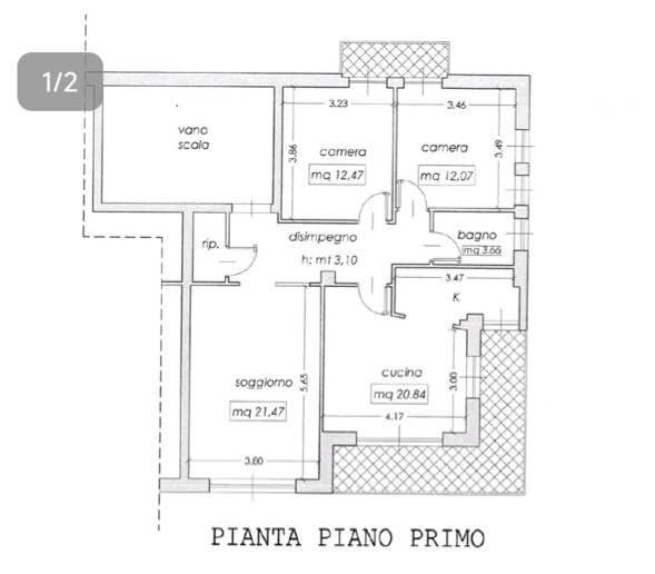 Quadrilocale frazione Spinetta, Cuneo - planimetria 1