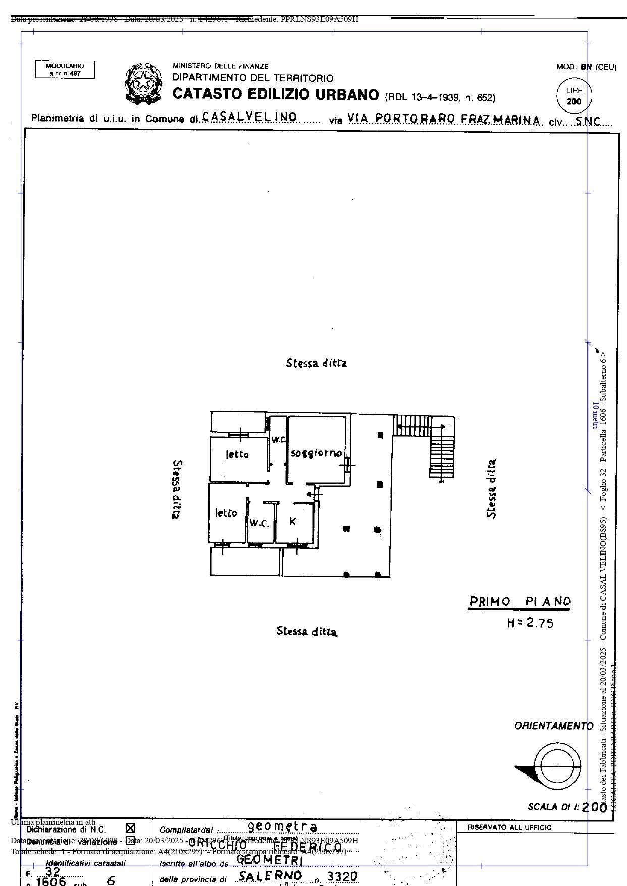 Foto 26 - Appartamento loc. Portoraro, Casal Velino - planimetria 1
