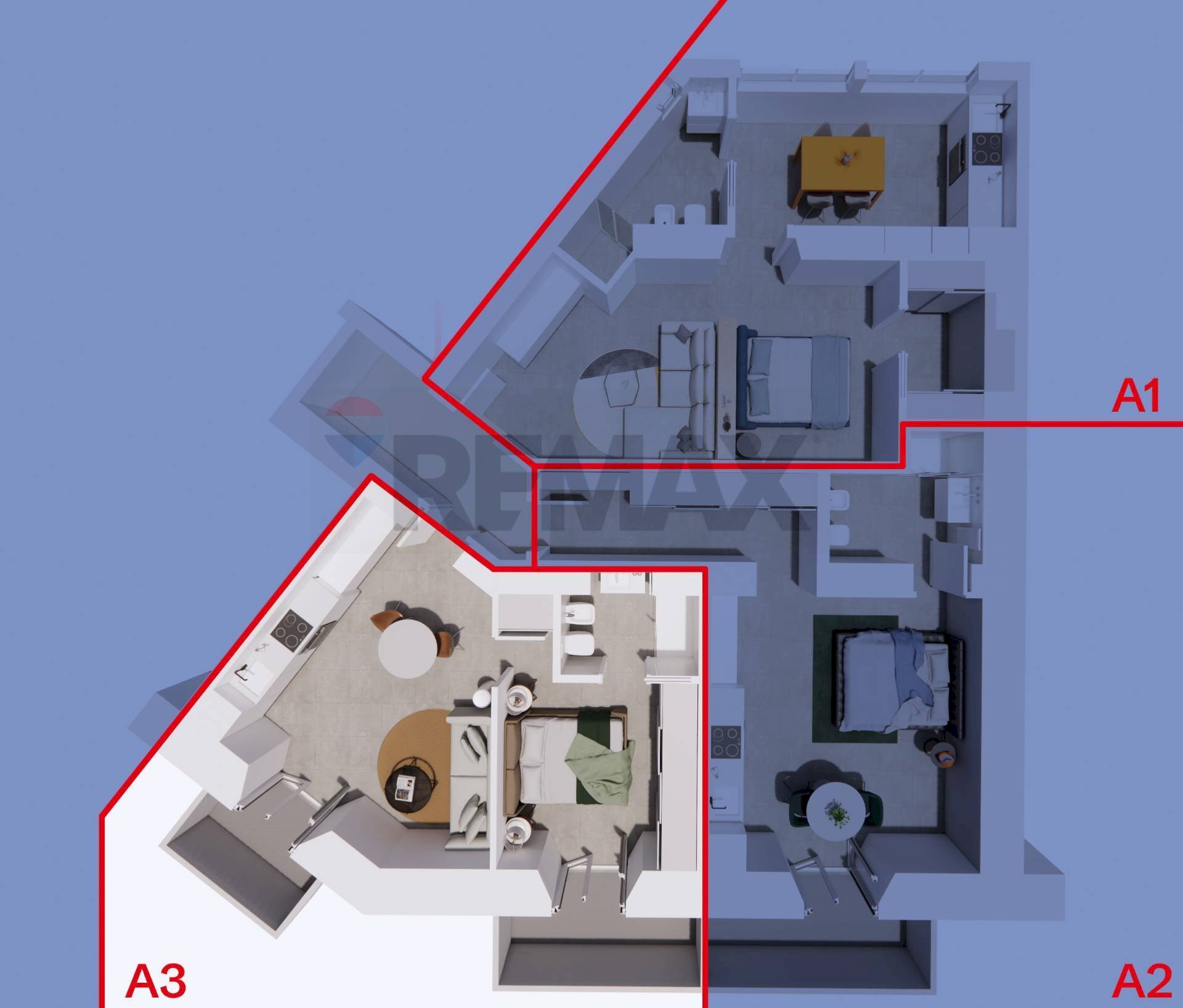 Pianta 3D - Two-room apartment Viale Emilio Caldara
 
31, Milano - floor plans 1