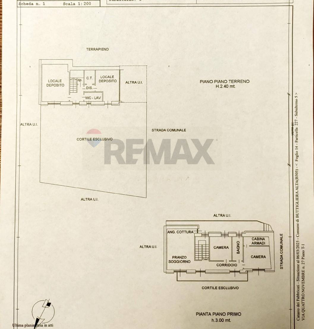 Planimetria Catastale - Semi-detached house via IV Novembre
 
27, Buttigliera Alta - floor plans 1