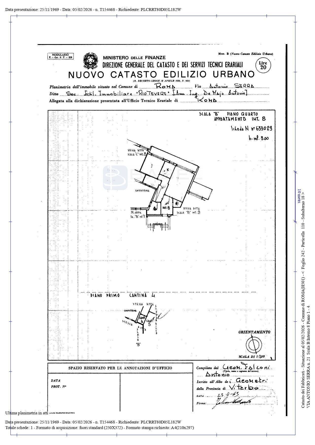 Foto 26 - Trilocale Via Antonio Serra, Roma - planimetria 1