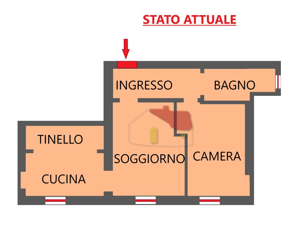 PLAN attuale - Trilocale Via Giacomo Matteotti 12, Sanremo - planimetria 1