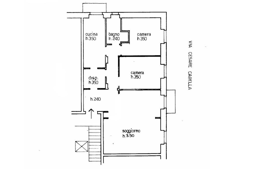 Appartamento Via Cesare Cabella, Genova (zona Castelletto) - planimetria 1