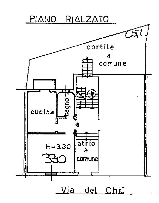 Bilocale via DEL CHIU, 5, Bologna (zona Saffi) - planimetria 1
