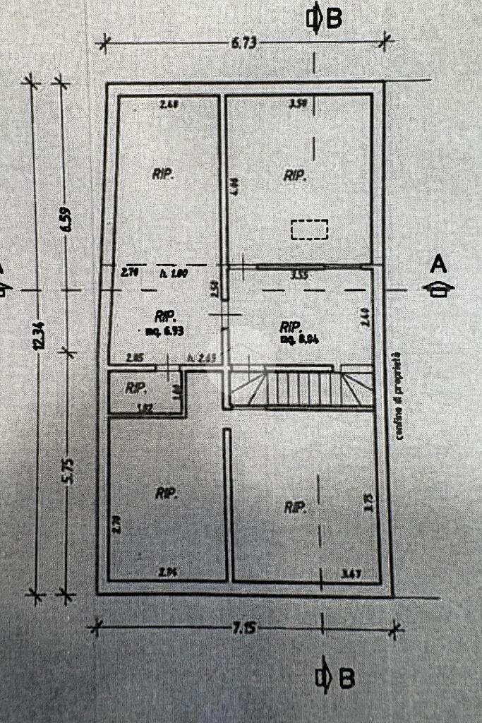 Trilocale Via Remo Bordoni, Rimini - planimetria 1
