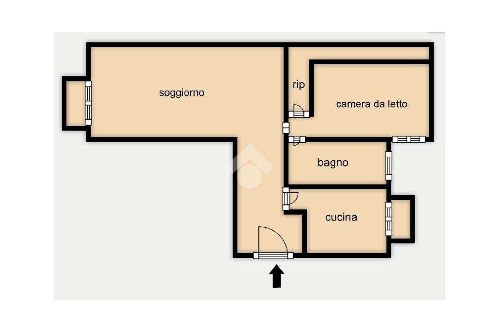 Two-room apartment Via Vigilio Inama, Milano (neighborhood Città Studi) - floor plans 1