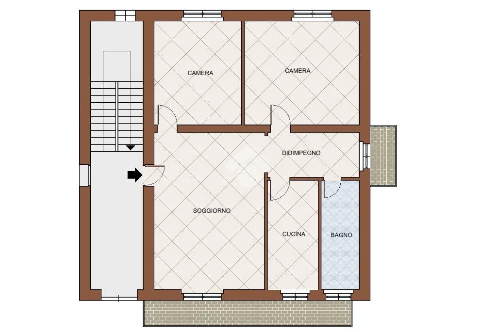 Three-room apartment Via piave, Cesate - floor plans 1