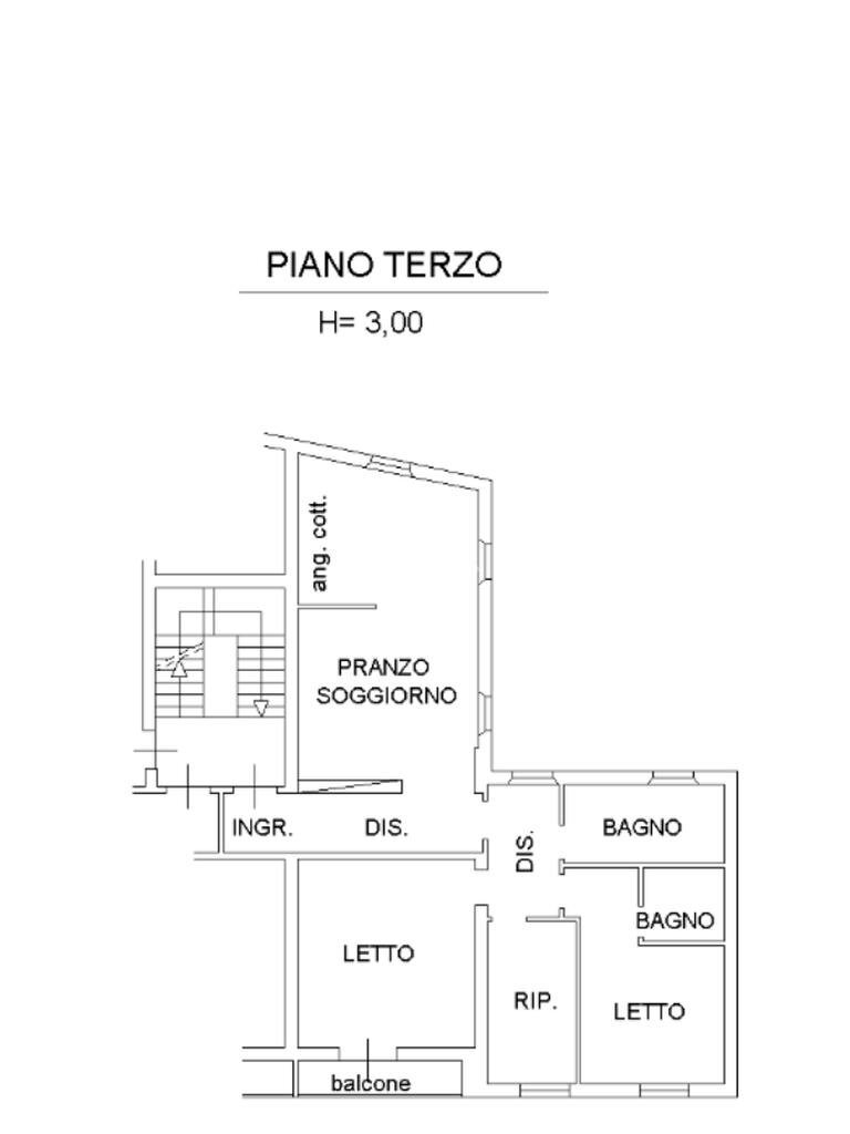 Quadrilocale Via Emilia Ovest, Modena (zona Sacca) - planimetria 1