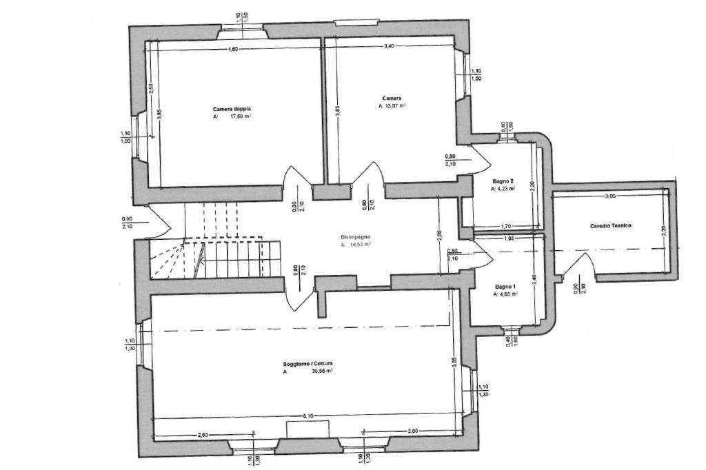 Trilocale Via del Paradiso, Trezzo sull'Adda - planimetria 1