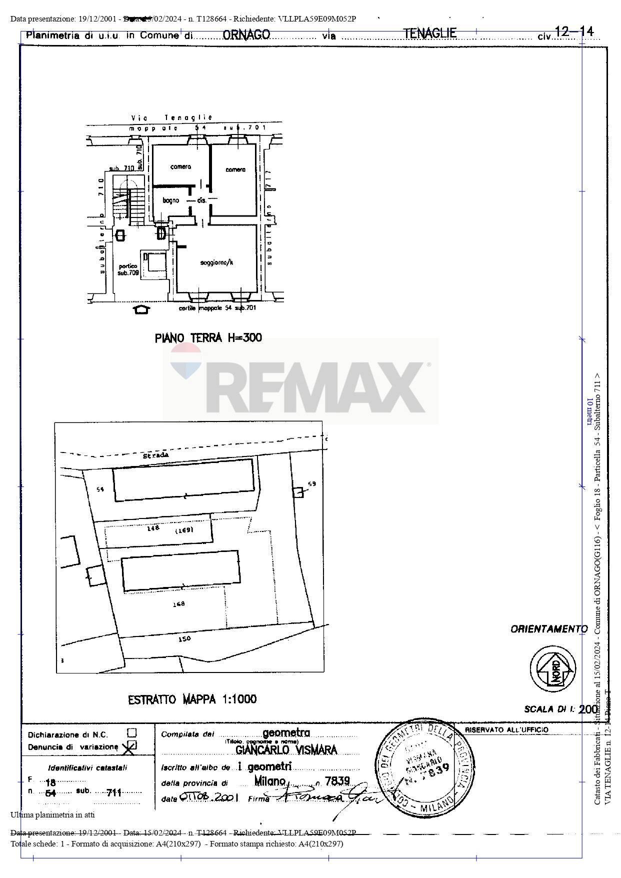 Pianta 2D - Trilocale Ornago - planimetria 1